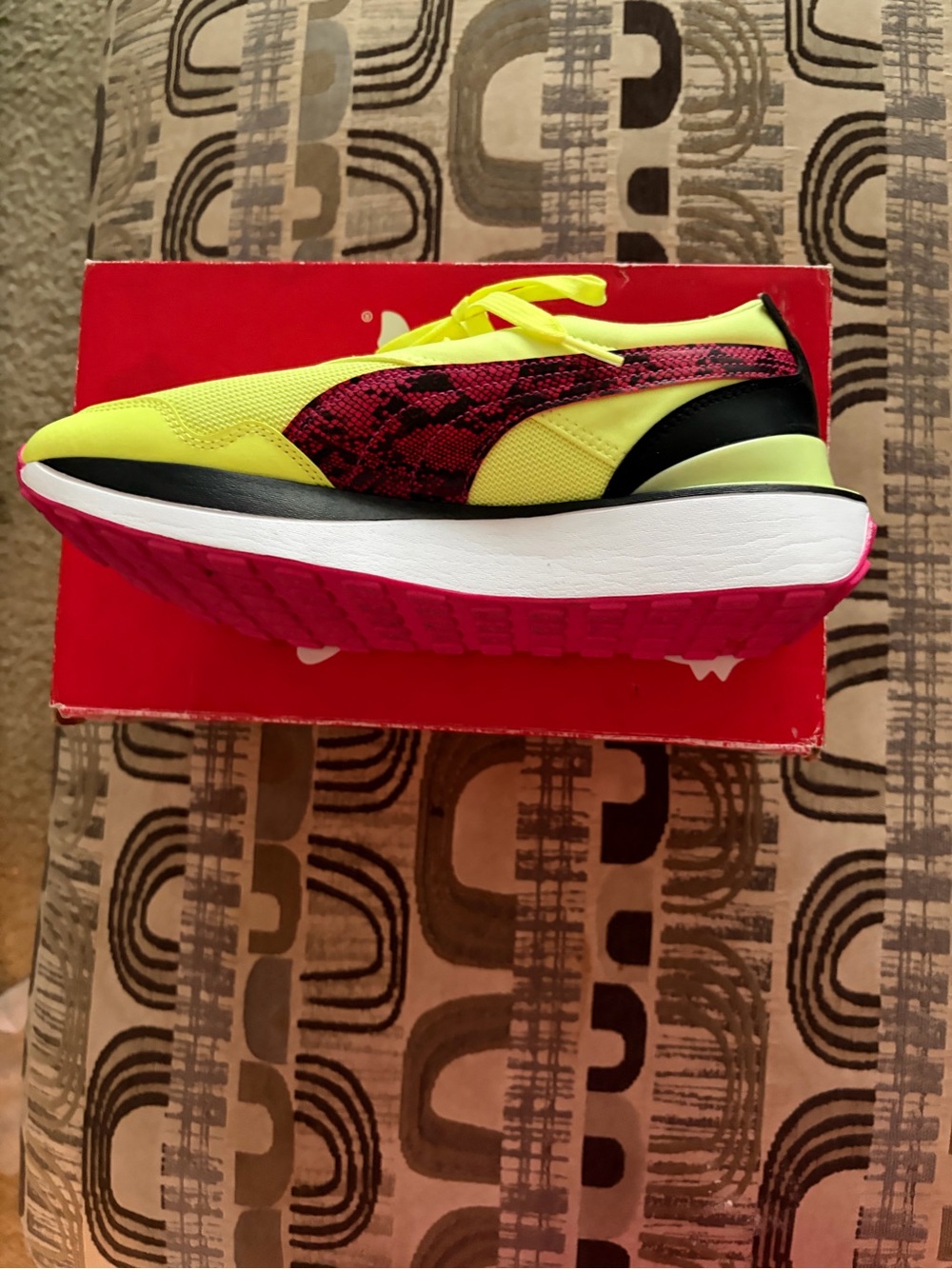 Puma Neon Yellow Athletic Mesh Sneakers - Picture 6 of 7